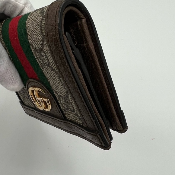 Gucci Women's Ophidia GG Leather Trimmed Card Case Wallet❤️ - Picture 9 of 10